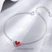 S Reines Silber Einfache Vielseitige Rot Elegante Schmuck Strand Fuß Zubehör Herz Fußkettchen Für Frauen_voghion.com
