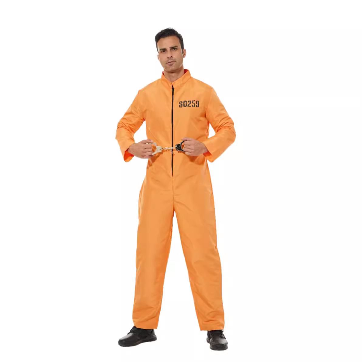 Halloween adult prisoner cosplay criminal jumpsuit ball costume_voghion.com
