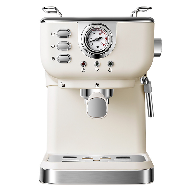 Compact Semi-Automatic Espresso Coffee Machine With Steam Wand For Milk Frothing, Stainless Steel, 15-Bar Pressure_voghion.com