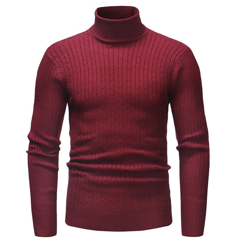 Loom Foreign Trade 2020 Autumn Winter New European And American Knitted Christmas Men's Turtleneck Sweater M012_voghion.com