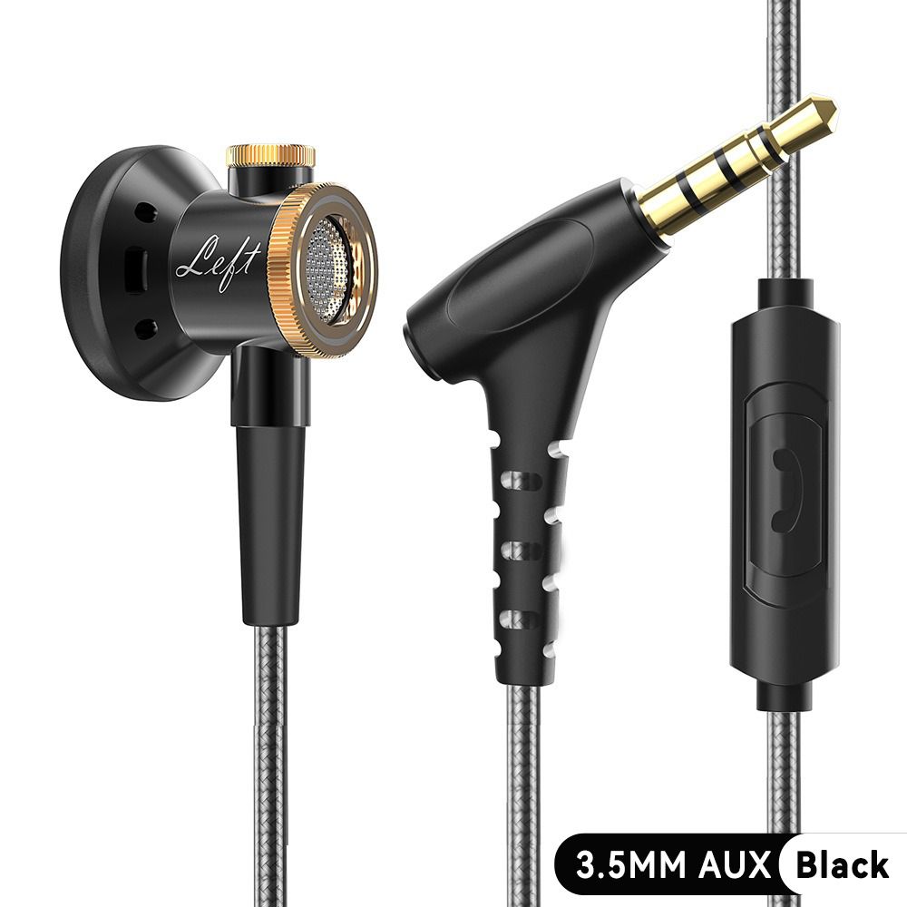 Cuffie auricolari D08 in metallo HiFi da 3,5 mm/tipo C, auricolari a testa piatta con microfono, cuffie cablate con suono chiaro e bassi per sport, musica e giocatori_voghion.com