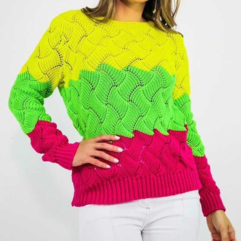 Vêtements pour femmes Pull arc-en-ciel ample pour femmes_voghion.com