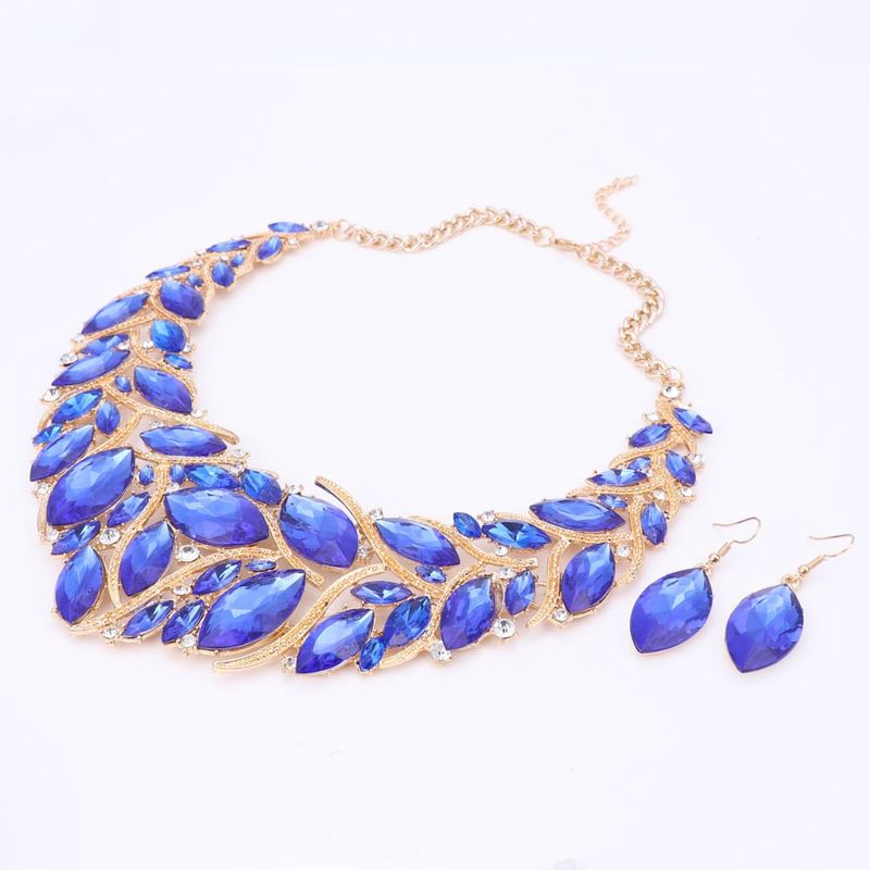 Ensembles de bijoux africains pour femmes accessoires mariage mariée cristal pendentif déclaration collier boucle d'oreille résine gemme_voghion.com