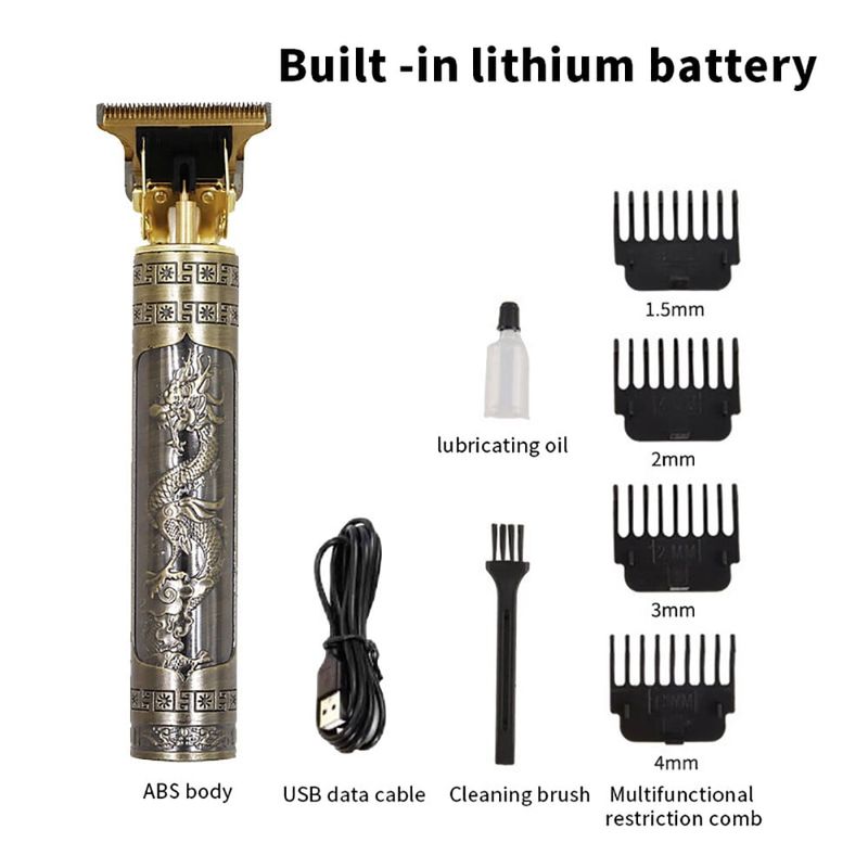 for Men, Professional Hair Trimmer Zero Gapped T-Blade Trimmer, Rechargeable, Edgers Clippers Electric Beard Shaver_voghion.com