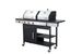 3-Burner Propane Gas BBQ Grill With Side Burner, Combined With Charcoal Grill, 37230BTU Output With Enameled Cast Iron Cooking Grids For Outdoor Barbecue, Stainless Steel_voghion.com