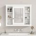35'' X 28'' Wall Mounted Bathroom Storage Cabinet, Medicine Cabinet, Modern Bathroom Wall Cabinet With Mirror, Mirror Cabinet With 6 Open Shelves (N_voghion.com