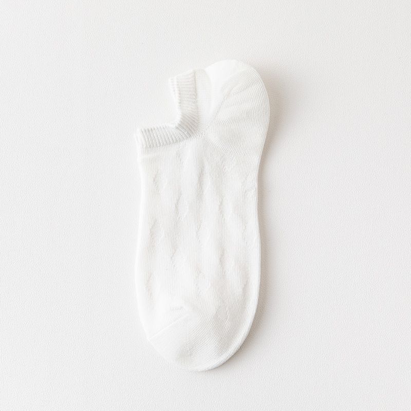 Calzini da barca geometrici da uomo, corti, casual, estivi, in cotone a maglia sottile, con tacco largo, a forma di diamante, 2025e, speciali_voghion.com