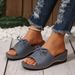 Women's Shoes Round Toe Sandals For Women With Stitching Wedge Heels And Bowknot Comfortable Large Size Sandals_voghion.com