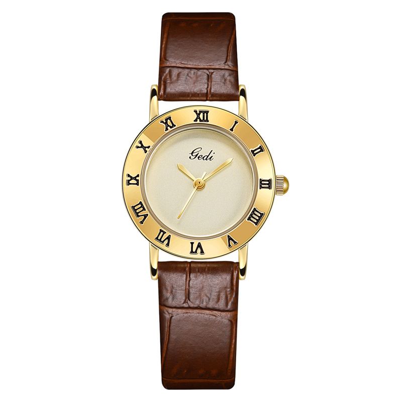 Goldie Light New Genuine Women, Simple And Elegant Quartz Watch, High-Value Waterproof Leather Strap Watch For Women_voghion.com