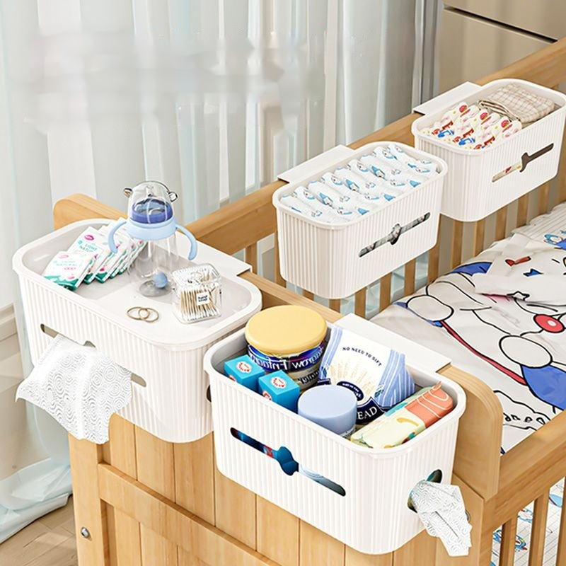Nachttischkorb, Nachttischzaun, Windelbox, Regal, Hängeaufbewahrungsartikel für Babybett, Artefakt_voghion.com