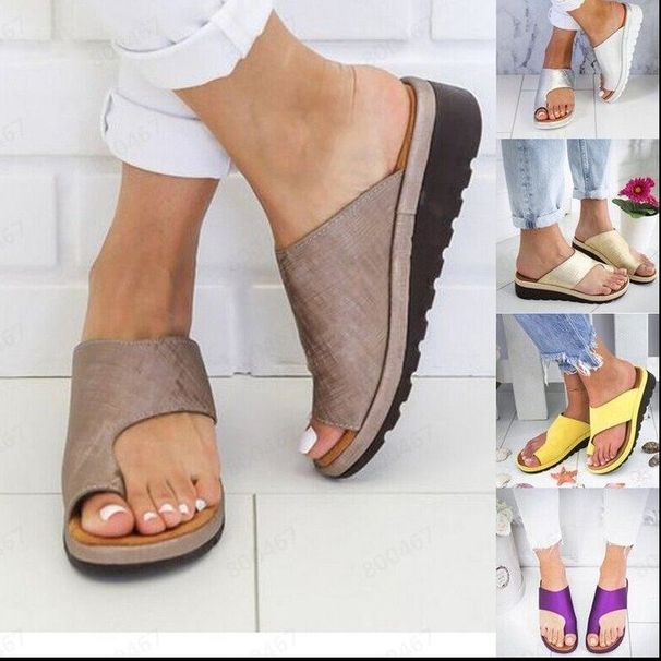 Damen Keilabsatz Clip-Toe Strand Hausschuhe Große Größe Damenschuhe Damen Hausschuhe_voghion.com