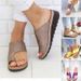 Damen Keilabsatz Clip-Toe Strand Hausschuhe Große Größe Damenschuhe Damen Hausschuhe_voghion.com