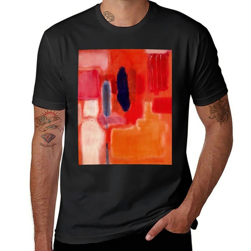 T-shirt Mark Rothko noir surdimensionné, grands et grands t-shirts pour hommes_voghion.com