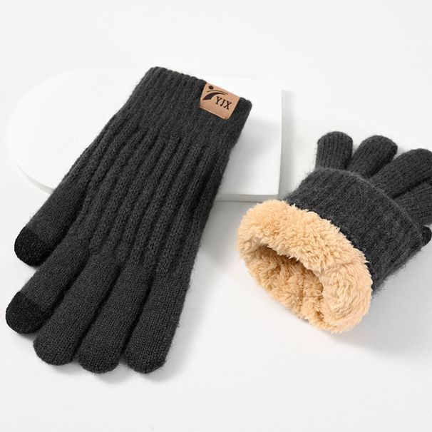 Winterwarme touchscreen wollen dubbel verdikte outdoor Arctic fleece voering gebreide handschoenen_voghion.com