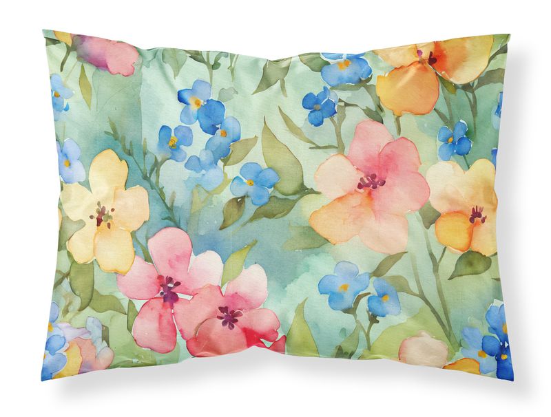 Alaska Forget-me-nots in Watercolor Standard Pillowcase Lightweight Super Soft Easy Care Decorative Artwork Pillowcase, Standard_voghion.com