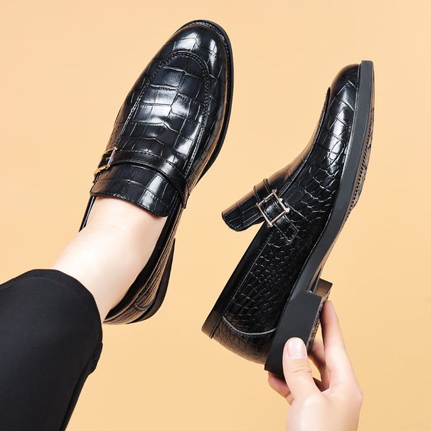 New Mens Casual Classic Designer Emed Leather Brand Comfortable Business Dress Shoes For Men Loafers_voghion.com