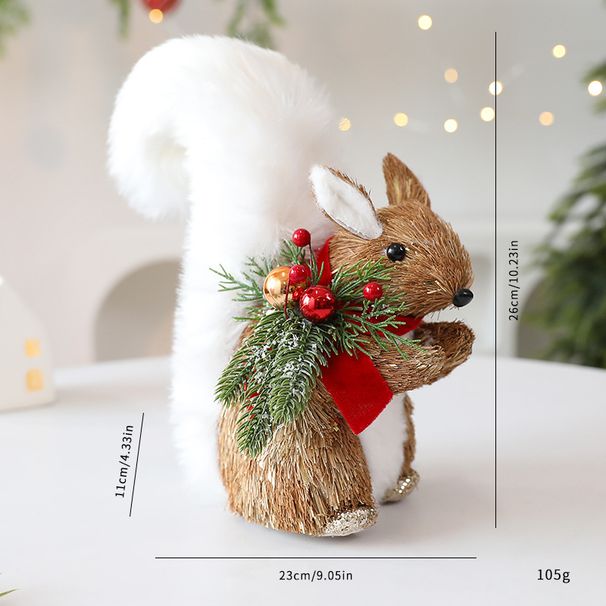 Festive Foam Christmas Animal Decorations Set - Fox, Squirrel & Reindeer Ornaments For Tree, Window And Holiday Display (European Style)_voghion.com