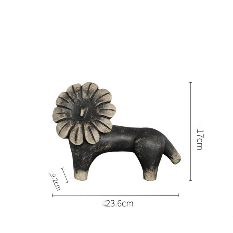 Silent Abstract Sunflower Lion Creative Resin Desktop Soft Decoration Living Room Decorative Ornament High-end Niche_voghion.com
