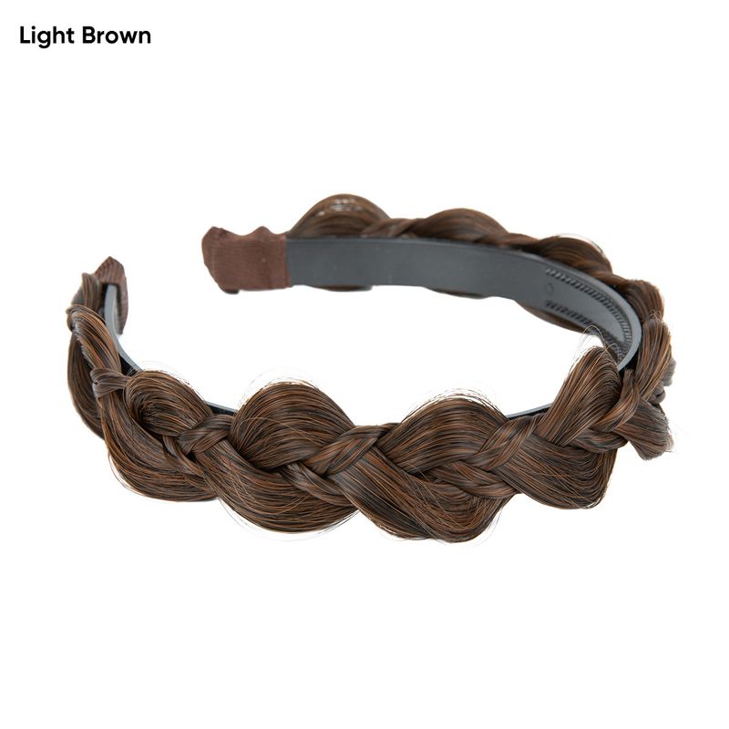 Fashion Daily Wig Braided Headband, Wide Edge Three Strands Sandwich High Cranial Top Non-slip Manual Braided Hair Headband Braid Integrated_voghion.com