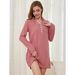 Long sleeved for women, simple and casual women's wear, long style home pajamas_voghion.com