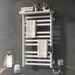 SIOYIE Heated Towel Rack With Shelf And Wi-Fi App Control, 11 Bars Electric Wall Mounted Towel Warmer With Timer & Adjustable Temperature, Low Carbon Steel, Plug-in/Hardwired, White_voghion.com