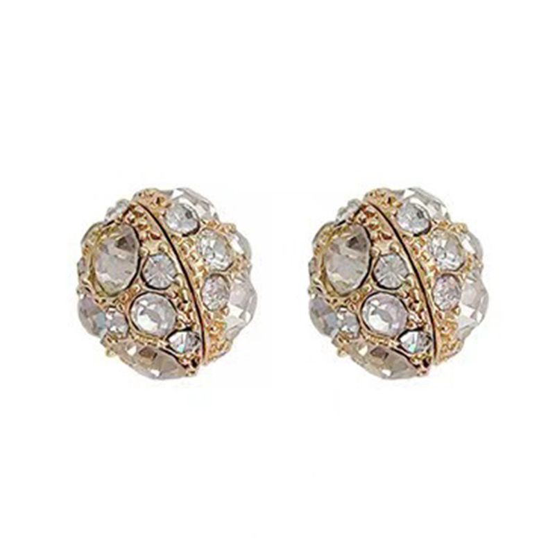 1 Pair Stud Earrings Piercing Rhinestone Inlaid Shiny Decoration Personality No Ear Hole Magnet Earrings Jewelry Accessory_voghion.com