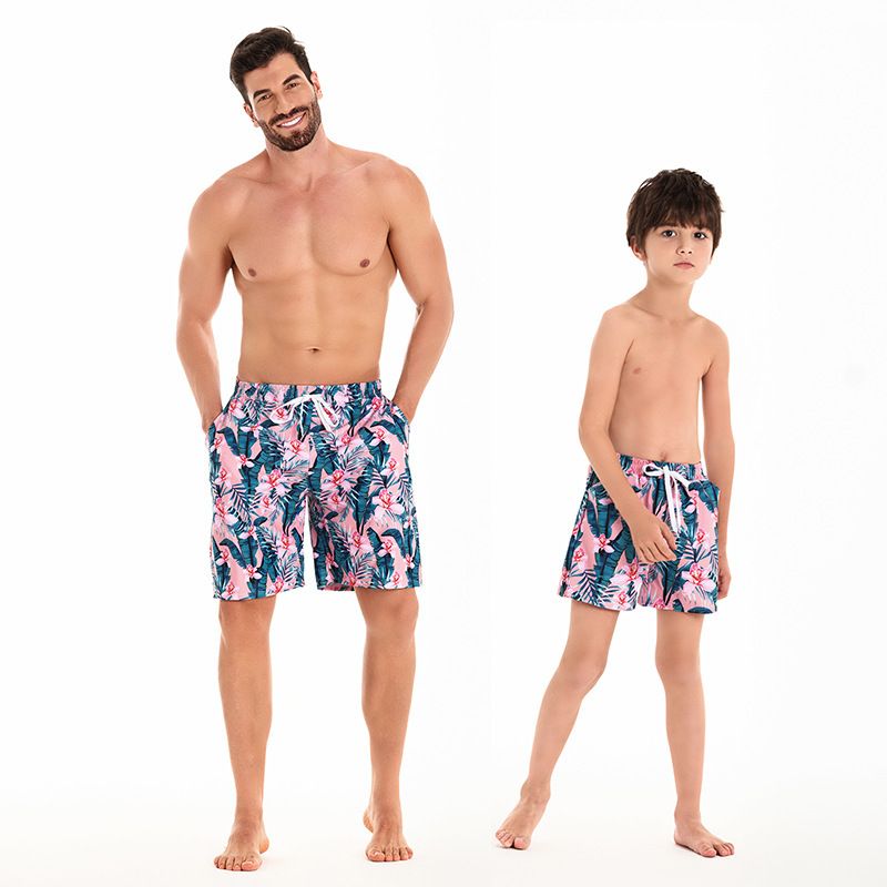 Moeder en kinderen Europese ouder-kind zwembroek heren 2024 nieuwe vader-zoon stijl vakantie strandbroek zwembroek groothandel_voghion.com