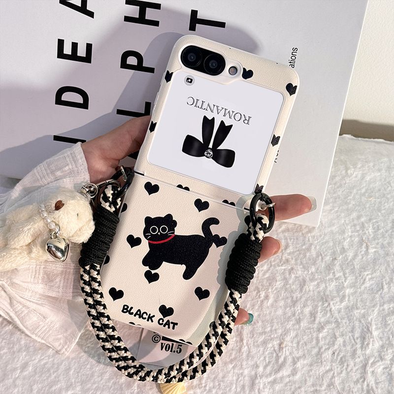 Applicable to Samsung zflip6 women's mobile phone case ins wind cute cartoon portable folding screen case_voghion.com