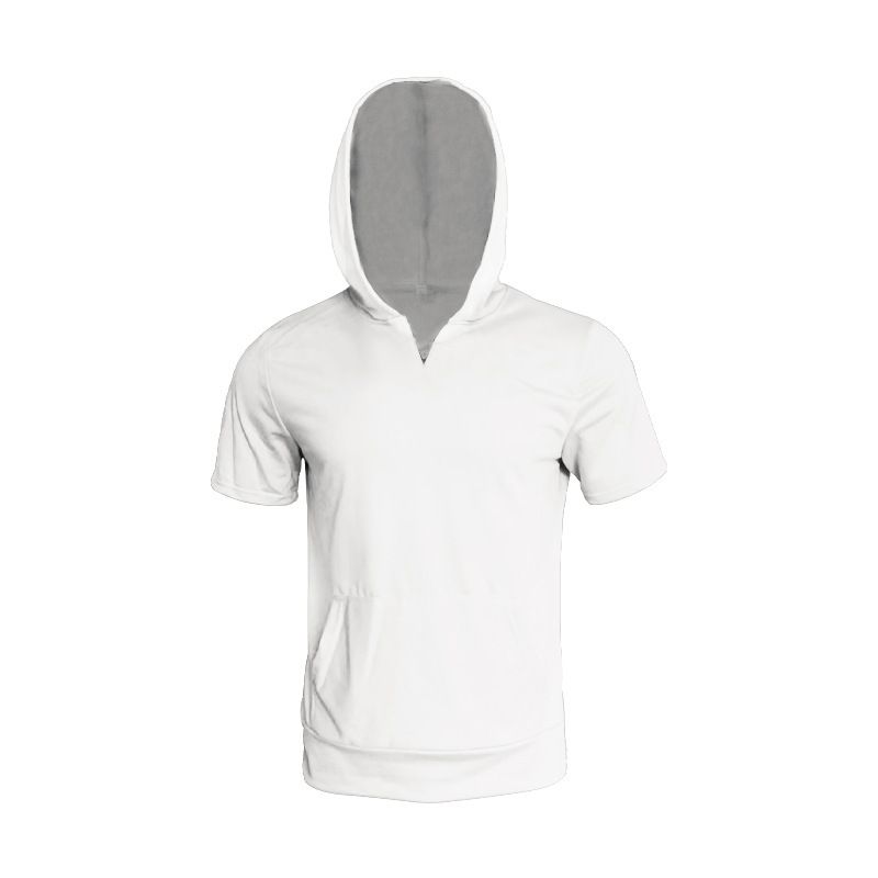Summer Men's Loose Vest New Casual Hooded Sports T-shirt Short Sleeved Men_voghion.com