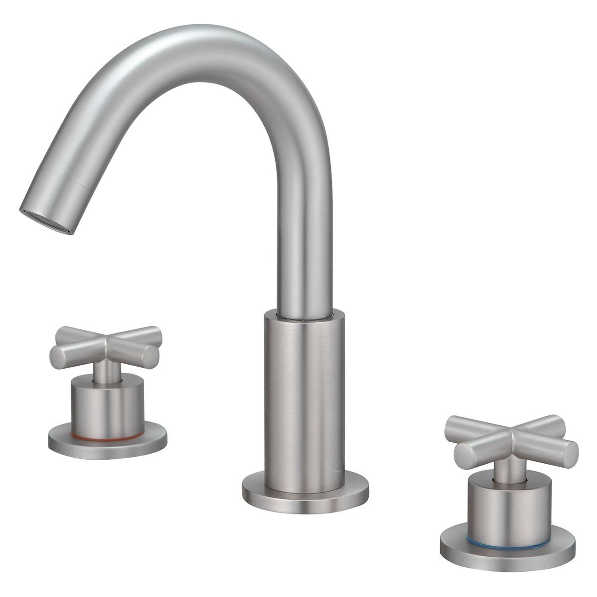 8 In. Widespread Double Handle High Arc Spout Bathroom Faucet In Brushed Nickel_voghion.com
