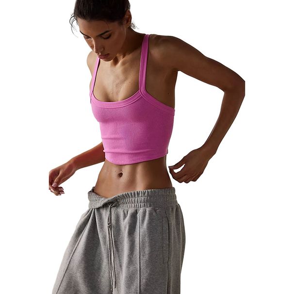 Women's Clothing Spring And Summer New Solid Color Tight Small Vest Women's European And American Simple All Match Pullover Sleeveless Tops_voghion.com