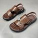 Sandalen Herren im Sommer 2025, Leder für Herren, lässige Strandschuhe mit weicher Sohle, rutschfeste Sandalen mit doppeltem Verwendungszweck, Papa-Sandalen_voghion.com