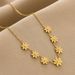 Daisy Collar Titanium Steel Plated Short Seven Small Chrysanthemum Cross Chain Necklace Female Gold Headpiece_voghion.com