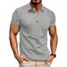 2024 New Men's Casual POLO Shirt With A Lapel, Placket, Pull Tab Button, Versatile T-shirt Top_voghion.com