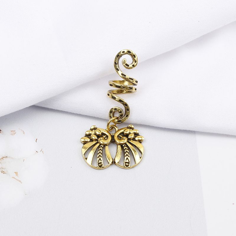 Hip - Hop Dreadlock Hair Clasps, Alloy Snowflake Retro Hair Accessories With Moon Pendant Hair Rings, Trendy Braided Hair Ornaments_voghion.com