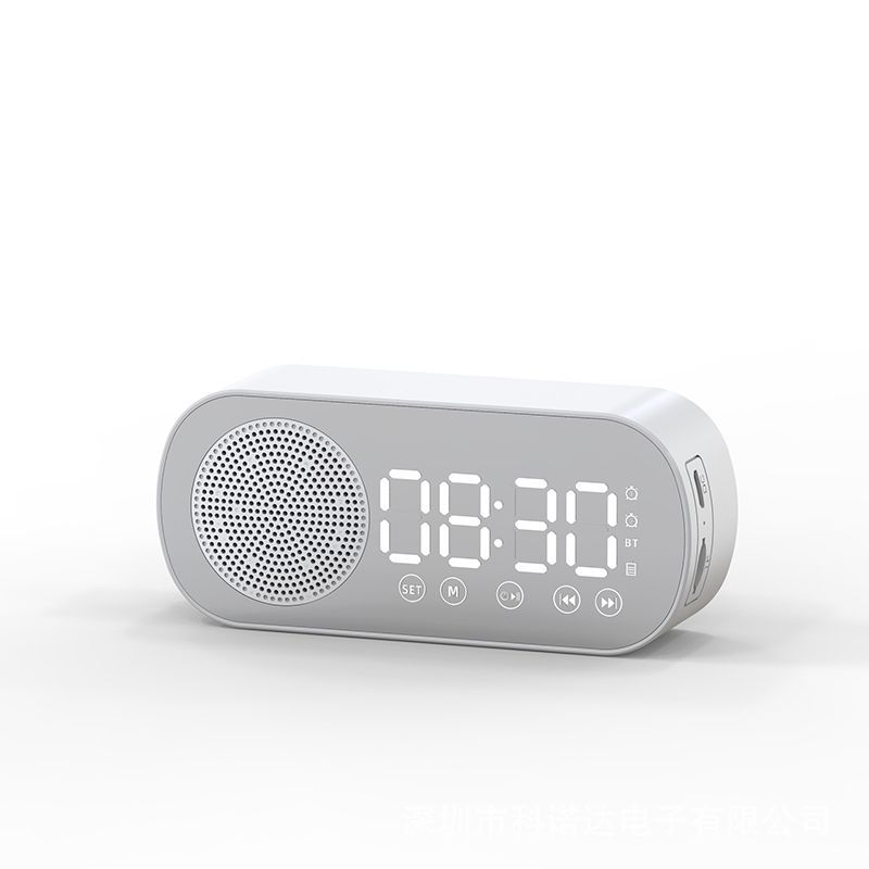 New Wireless Bluetooth Speaker Clock Dual Alarm Support TF Card FM Radio Soundbar HIFI Music Box Soundbar_voghion.com