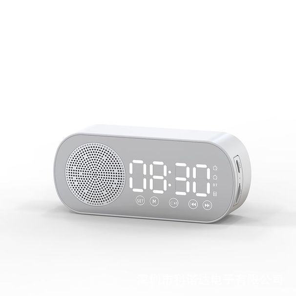 New Wireless Bluetooth Speaker Clock Dual Alarm Support TF Card FM Radio Soundbar HIFI Music Box Soundbar_voghion.com