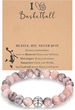 Bracelets Bracelet de sport I LOVE Baseball Basketball Volleyball Pendentif Bracelet noir givré Pierre œil de tigre Bracelet de baseball réglable_voghion.com