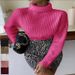 Women's Clothing autumn and winter red sweater Korean version solid color temperament commuting high collar pullover female loose long sleeved sweater_voghion.com