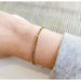 Bracciale a catena sottile impilata in acciaio inossidabile placcato oro, alla moda, Figaro, per donna_voghion.com