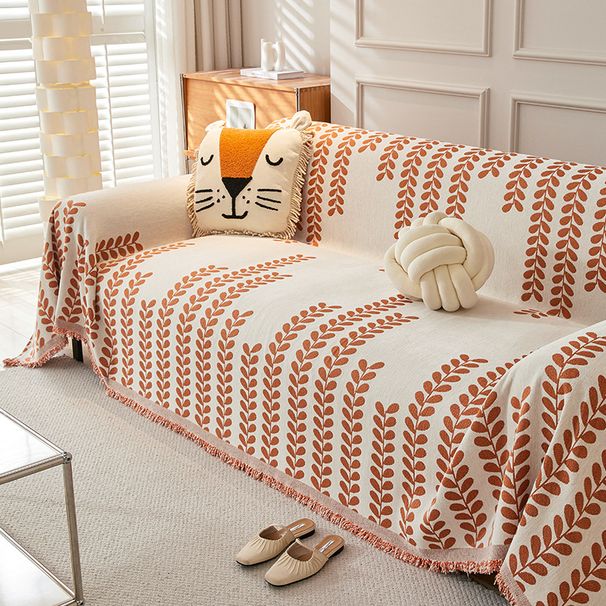 Housse de canapé en chenille de qualité supérieure - Design moderne et antidérapant pour canapés sectionnels, motifs à rayures et à fleurs, dimensions : 180-220 cm x 130-460 cm_voghion.com