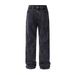 Herrenbekleidung Cleanfit Retro Snowflake Washed Jeans für Männer Robuste Distressed Ripple Pleated Vibe Straight Pants_voghion.com