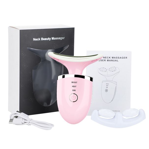 Nouveau rouleau EMS pour Lifting du cou du visage et raffermissement de la beauté, lumière colorée, compresse chaude, Instrument d'introduction_voghion.com