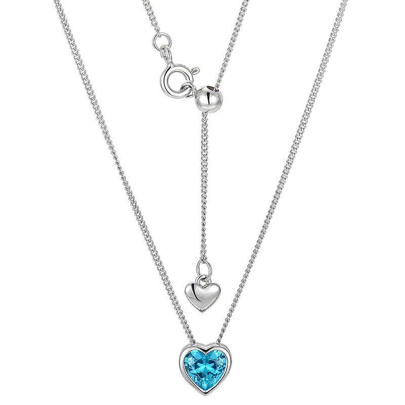 Collana con ciondolo in argento sterling S925 Heart of the Ocean con zircone a forma di cuore e catena per clavicola_voghion.com
