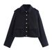 Women's clothing 2024 autumn and winter new street fashion shoulder patch woolen top jacket_voghion.com