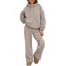 Completo con felpa oversize in pile e pantaloni jogger a gamba larga – Y2K Streetwear Loungewear (nero/bianco/beige, S-XXXL)_voghion.com