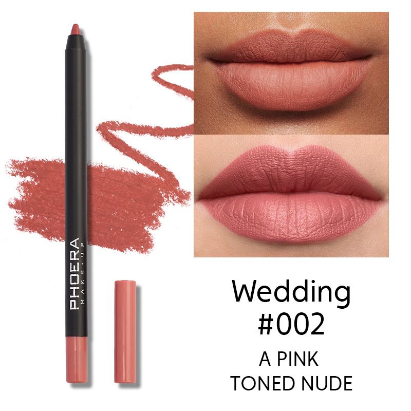 Nude Red Waterproof Matte Lipstick Pencil Lip Liner Long-lasting Smudge Proof Contour Tint Veet Lipstick P_voghion.com