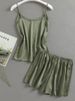 Sommer Sexy Hosenträger Pyjamas Weibliche Süße Dünne Ice Silk Shorts Weste Seide Zwei-stück Set_voghion.com