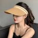 Lafite sunshade sunscreen empty top hat, summer outing Korean version grass woven stripes, versatile and UV resistant_voghion.com