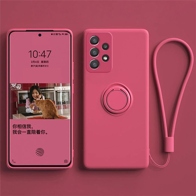 Vloeibare Siliconen Ring Houder Magnetische Case Voor Samsung Galaxy A53 5G A52s A22 A51 A12 A71 A50 A32 a34 A54 A13 A33 A73 A72_voghion.com